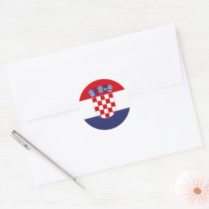 Croatia flag classic round sticker