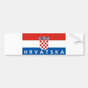 croatia flag country hrvatska text name bumper sticker