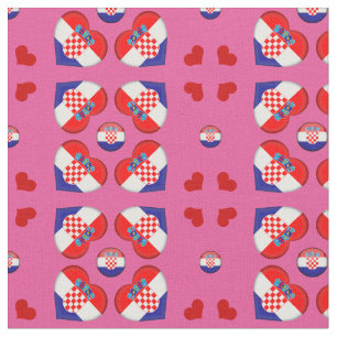 Croatia Flag & Croatia Heart fashion Fabric