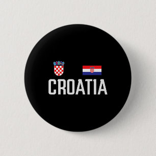 Croatia Flag Croatian Footll Soccer Fan Men Women  6 Cm Round Badge