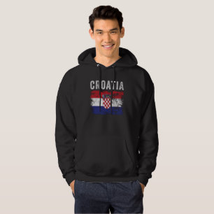 Croatia Flag Distressed - Croatian Flag Hoodie