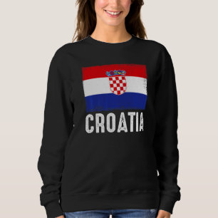 Croatia Flag Football Vintage Fan Soccer Team Prid Sweatshirt