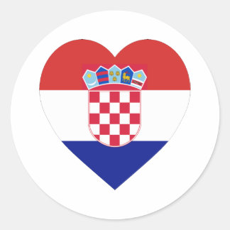 Croatia Flag Heart Classic Round Sticker