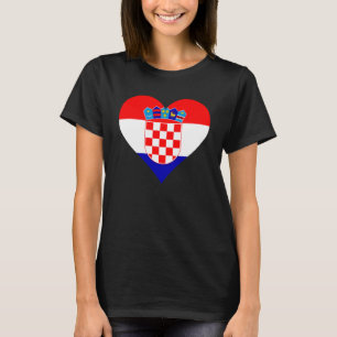 Croatia Flag Heart Croatia Love Croatia T-Shirt