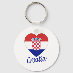 Croatia Flag Heart Key Ring
