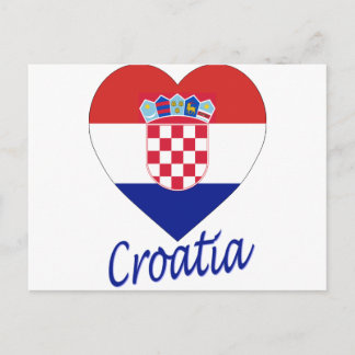 Croatia Flag Heart Postcard