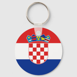 Croatia Flag HR Hrvatska Key Ring