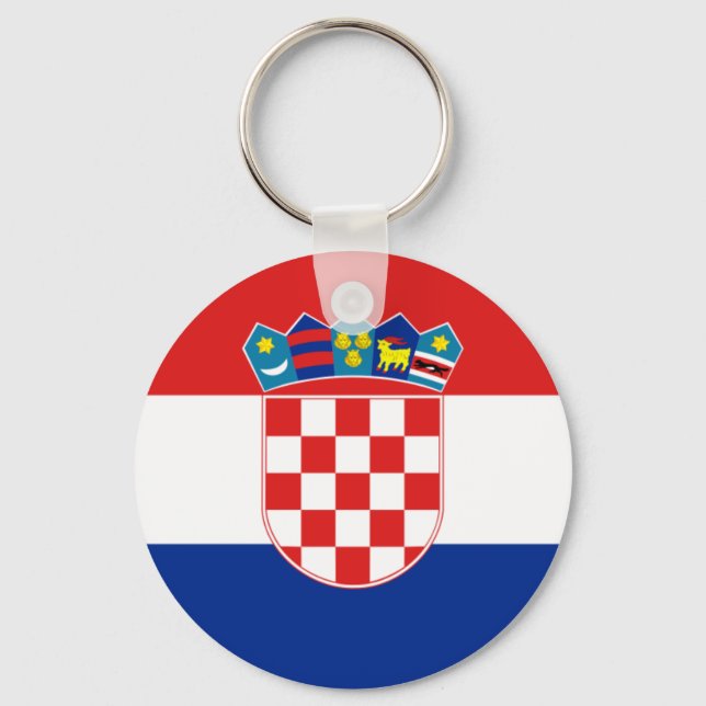 Croatia Flag HR Hrvatska Key Ring (Front)