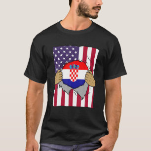 Croatia Flag Inside Me Home Pride Croatian America T-Shirt