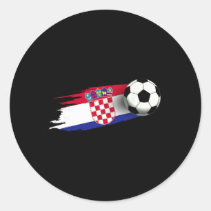 Croatia Flag Jersey Croatian Soccer Team Croatian Classic Round Sticker