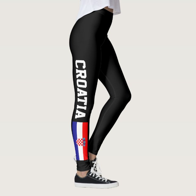 Croatia flag leggings for sports fitness workout (Right)
