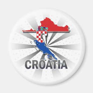 Croatia Flag Map 2.0 Magnet