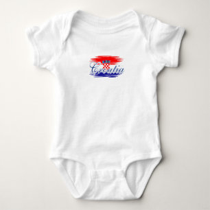 Croatia flag map Baby Bodysuit