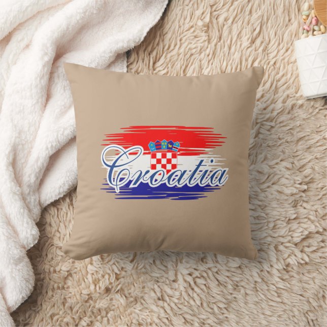  Croatia flag map Cushion (Blanket)