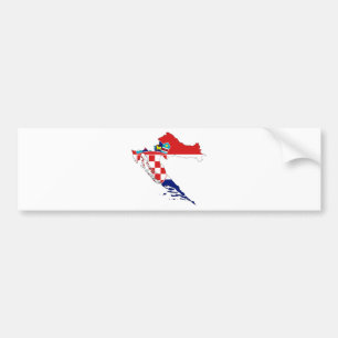 Croatia Flag map HR Hrvatska Bumper Sticker