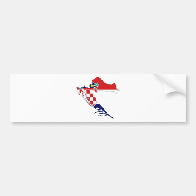 Croatia Flag map HR Hrvatska Bumper Sticker (Front)