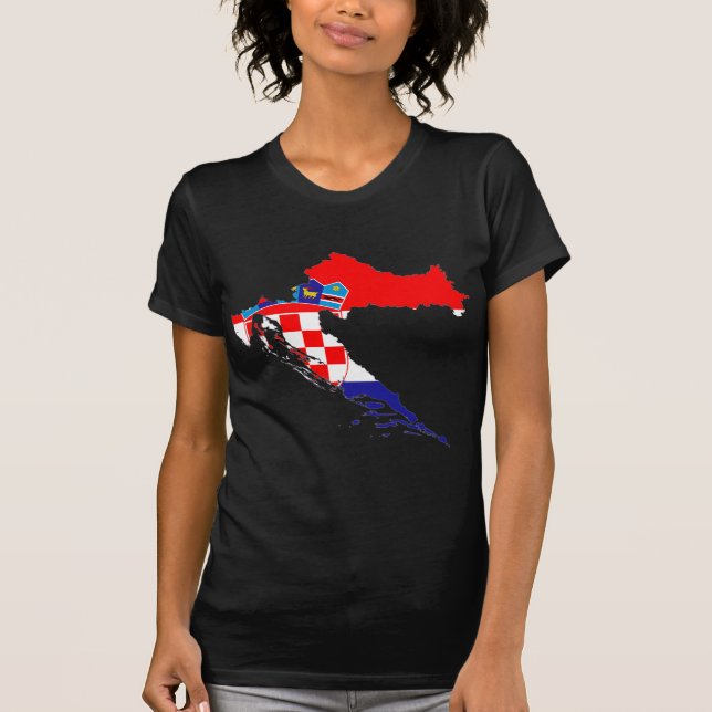 Croatia Flag Map T-Shirt (Front)