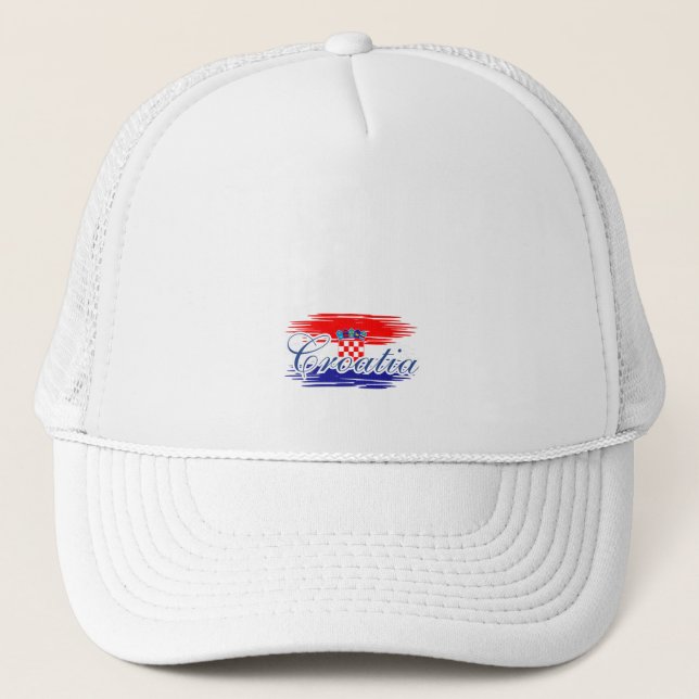  Croatia flag map Trucker Hat (Front)