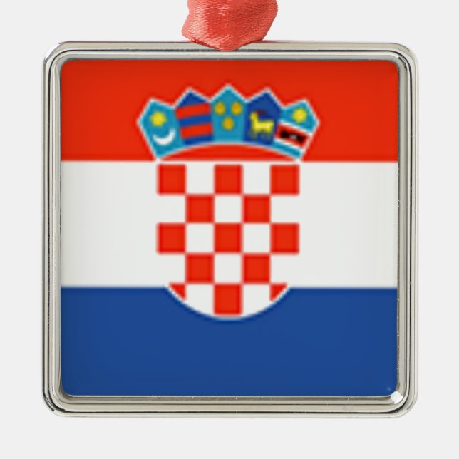Croatia Flag Metal Tree Decoration (Front)