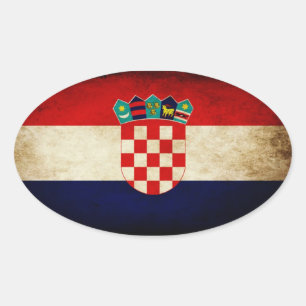 Croatia Flag Oval Sticker