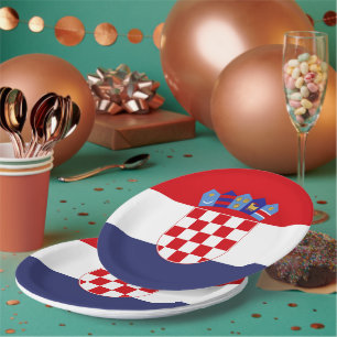 Croatia flag paper plate