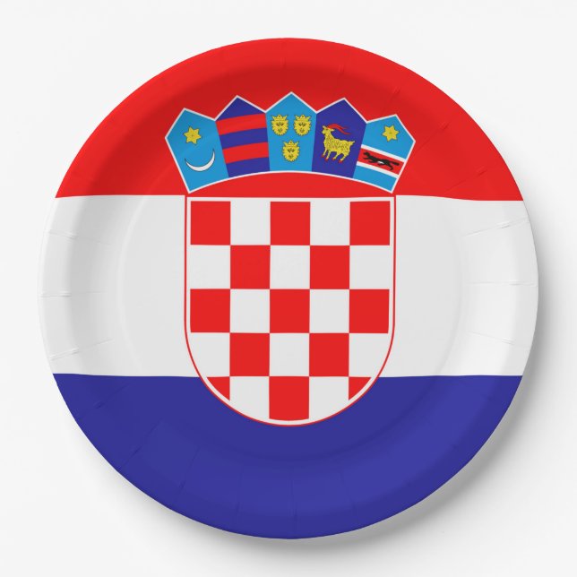 Croatia Flag Paper Plate (Front)