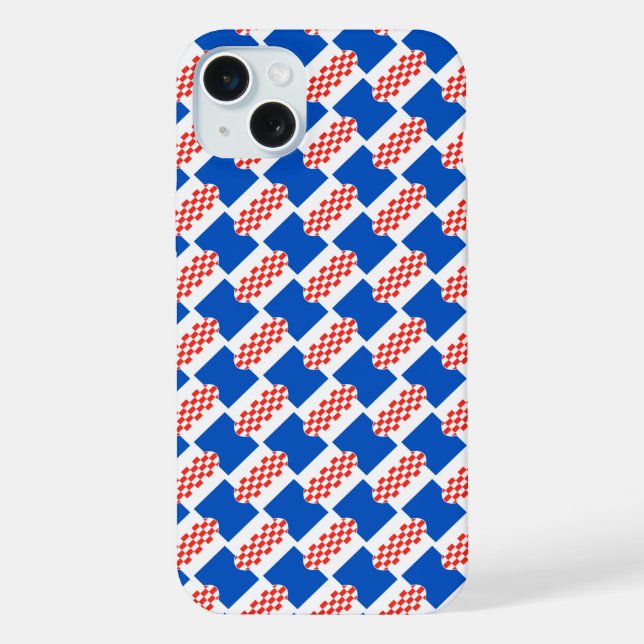 Croatia flag pattern iPhone case (Back)