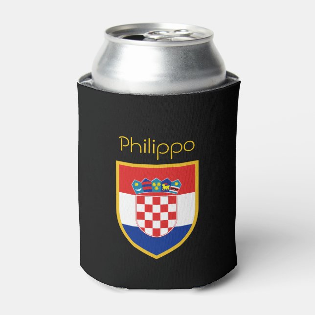 Croatia Flag Personalised Can Cooler (Can Front)