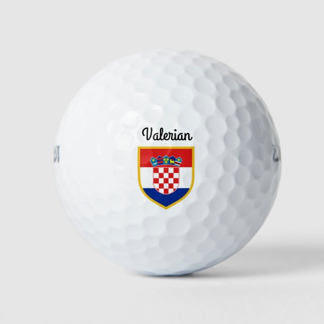 Croatia Flag Personalised Golf Balls (Front)