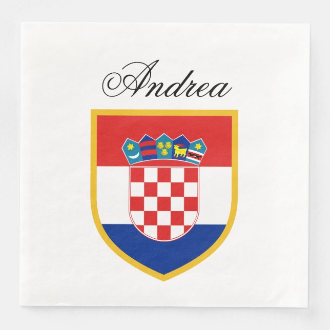 Croatia Flag Personalised Napkin (Front)