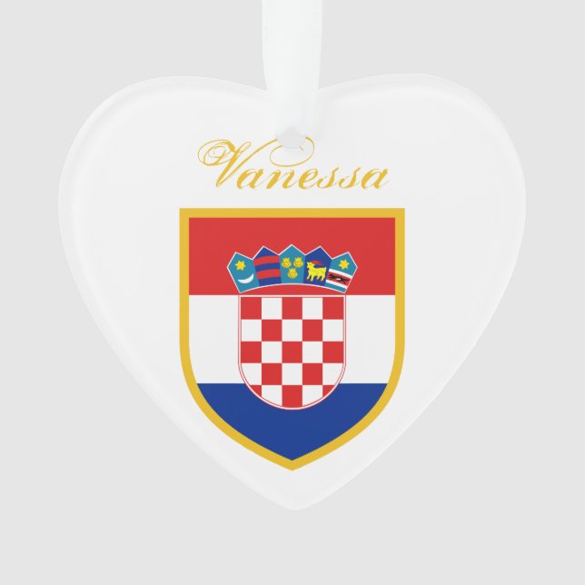 Croatia Flag Personalised Ornament (Front)