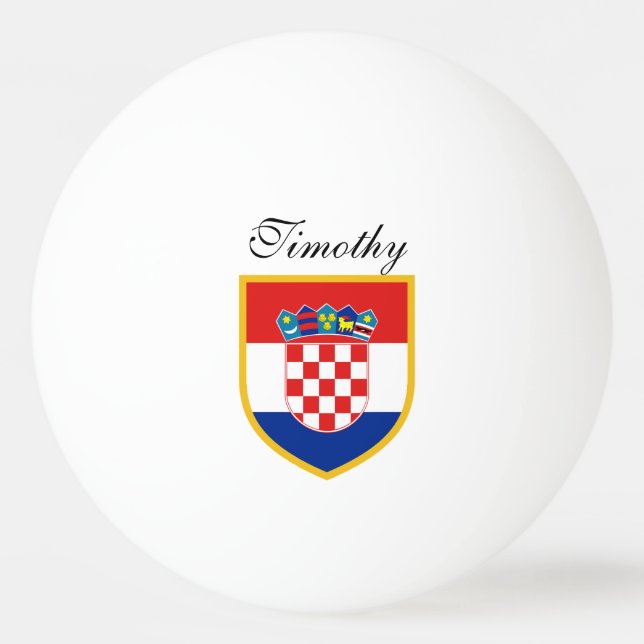 Croatia Flag Personalised Ping Pong Ball (Front)