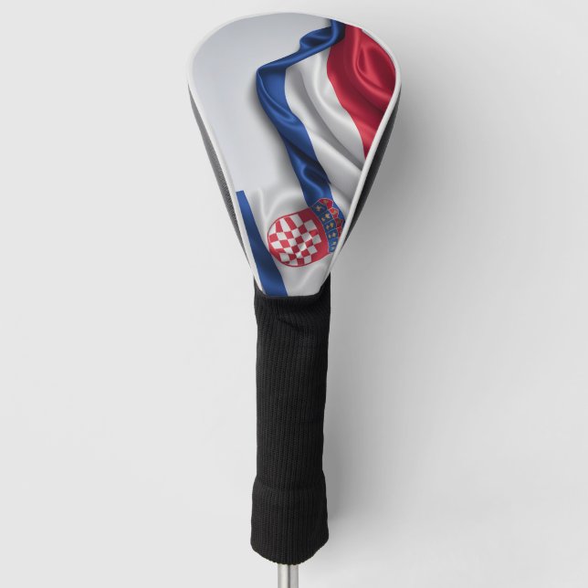 Croatia flag silk texture golf head cover (Front)