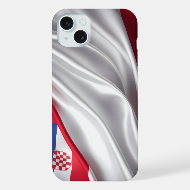 Croatia flag silk texture iPhone case (Back)