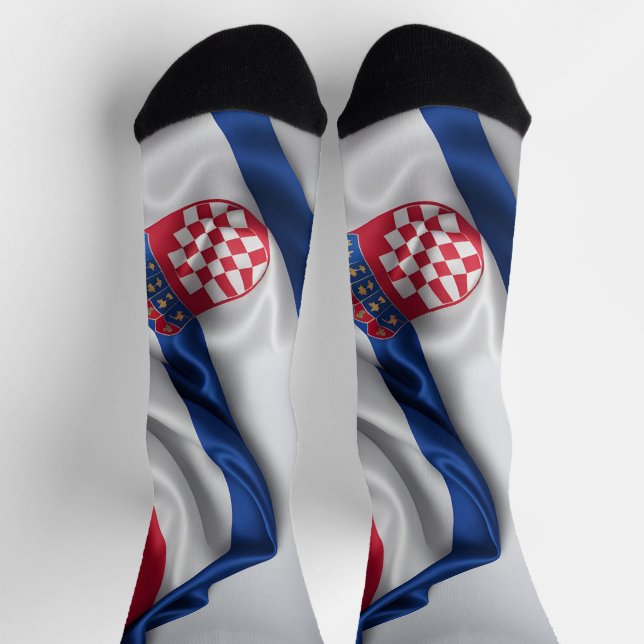 Croatia flag silk texture socks (Top)