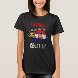 Croatia Flag Sloth Im Not Lazy Im Croatian Vintage T-Shirt