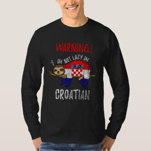 Croatia Flag Sloth Im Not Lazy Im Croatian Vintage T-Shirt