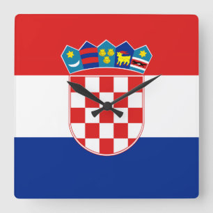 Croatia Flag Square Wall Clock