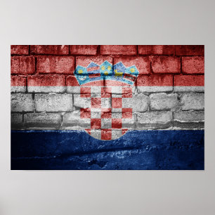 Croatia flag wall poster