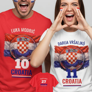 Croatia Football Heritage Flag Soccer Ball Graphic T-Shirt