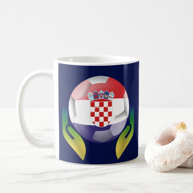 Croatia football in protected hands    coffee mug (With Donut)