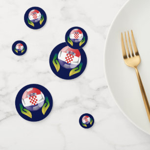 Croatia football in protected hands confetti