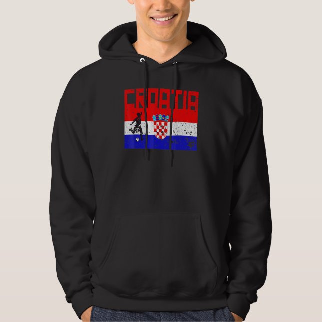 Croatia Football Soccer Fan Jersey Flag Zagreb Cro Hoodie (Front)