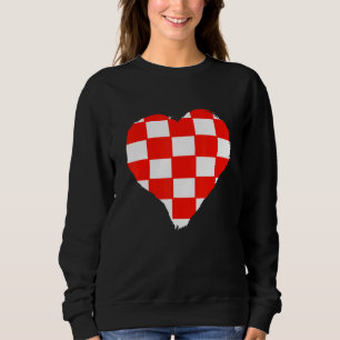 Croatia Heart Love Croatian Pride Croatian Flag Hr Sweatshirt