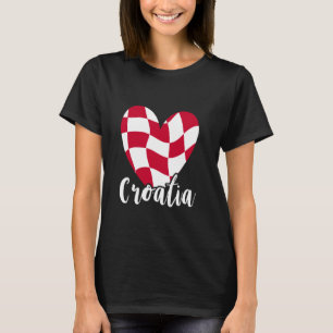 Croatia Heart Pride Croatian Roots Hrvatska Flag T-Shirt