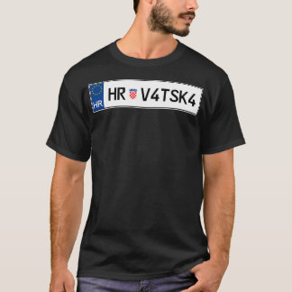 Croatia Hrvatska Car License Plate T-Shirt
