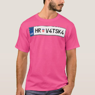 Croatia Hrvatska Car License Plate T-Shirt