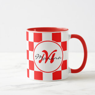 Croatia Hrvatska Chequered Name Monogram Mug