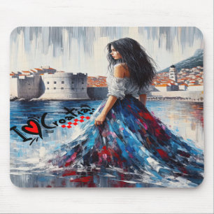Croatia Hrvatska Kroatien Hrv Hr Zagreb Split Flag Mouse Pad
