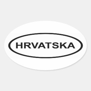 Croatia "Hrvatska" Oval Sticker